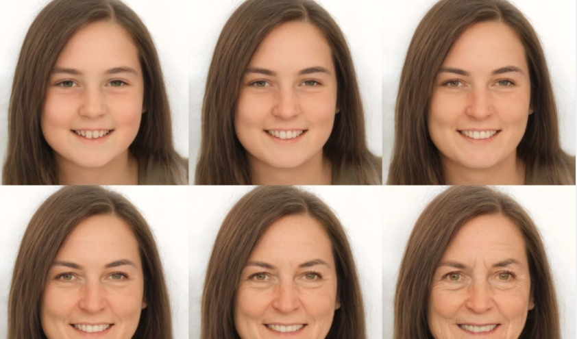 how a womanʼs face changes with age